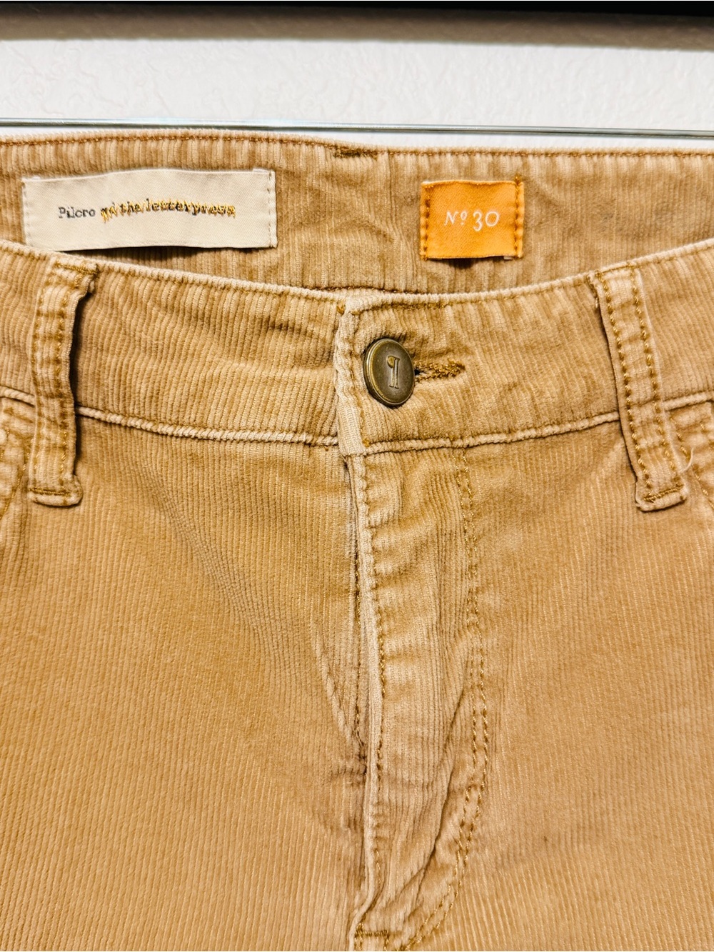 🦋Pilcro| EUC Anthropologie Pants Size 30 Corduroy Casual Everyday Pants in Camel - Picture 4 of 8